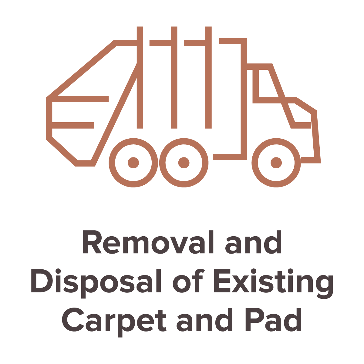 Icon for Removal and Disposal of Existing Carpet and Pad