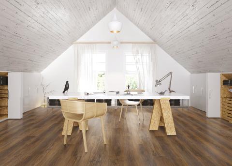 Hydro cork flooring looks beautiful in this modern design or traditional decor.
